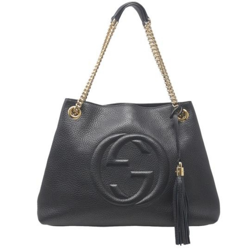 Gucci Soho Chain Strap Black Leather Shoulder Bag